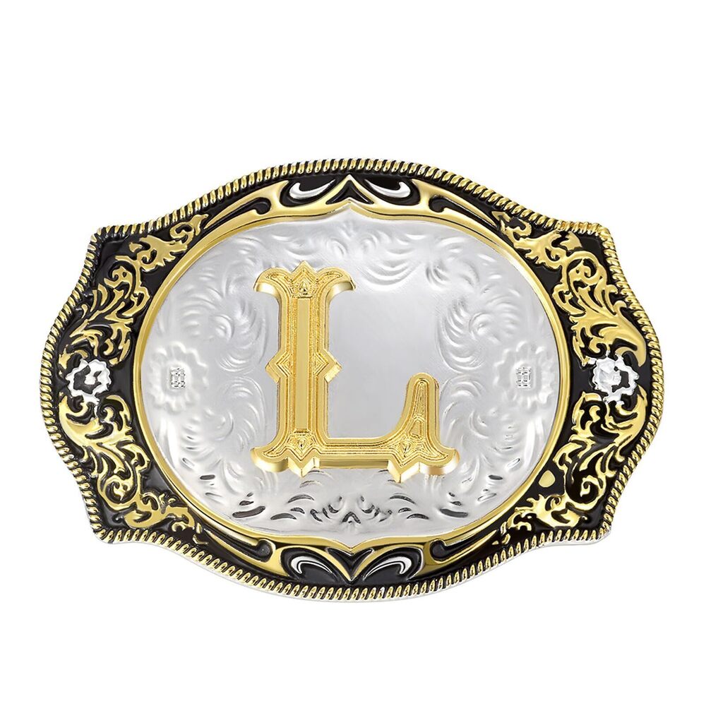 8470 Belt Buckle โWestern Initial Letters AL to Z Christmas Halloween Small